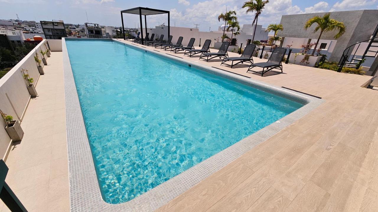 Fancy 3 Bedroom Apartments In Downtown Playa Rooftop Pool Gym Playa del Carmen Buitenkant foto